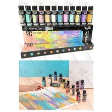 Aesco 60 ml 12 Renk Pastel Akrilik Boya Seti, Profesyonel Tuval Için