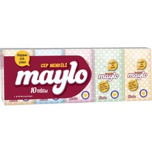 Maylo Cep Mendili - 10 Paket 100 Adet 1 Katlı Parfümsüz Düz Yapraklı Beyaz Mendil