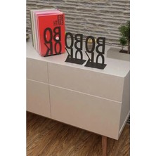 Aesco Mat Siyah Kitap Tutucu, Dekoratif Yazı Tasarımı ile