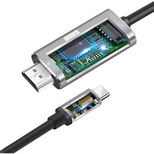 Tekno Hediye Powermaster PM-6921 2 Metre Type-C To HDMI Kablo 4K Ultra Hd 30Hz Telefon Tablet Bilgisayar Televizyon Monitör Projeksiyon Uyumlu Dönüştürücü Görüntü ve Ses Aktarım Kablosu