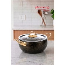 EVREN MUTFAK 20 cm Güveç Derin Tencere 2,35 Lt (Gold Çelik Kulplu)
