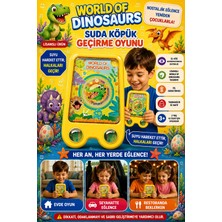 Suda Halka Köpük Geçirme Oyunu Dinozor Dünyası Duyusal Gelişim Destekli Nostaljik El Atarisi 2586BK-L12SARI