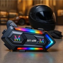 Aesco Motosiklet Bluetooth Kulaklık IPX6 Sertifikalı Mioji 110 RGB 0,20 cm Metal Kablolu