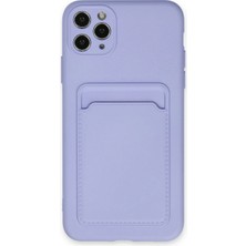 Gees Global Mey Ithalat®  iPhone 11 Pro Max Kılıf Kelvin Kartvizitli Silikon - Lila
