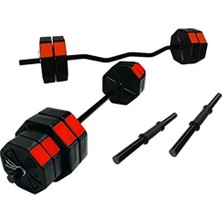 Aesco Dambıl ve Halter Seti, 150 cm Düz Bar ve 120 cm Z Bar ile