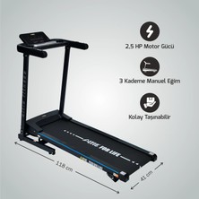 Altis Proincline Manuel Eğimli Koşu Bandı 2,5 hp Motor Gücü ile 0-12 km/s
