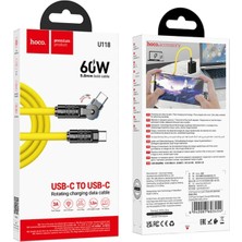 Dorasan Hoco U118 Döner Başlıklı Type-C To Type-C 60W Hızlı Şarj ve Veri KABLOSU-(5775)