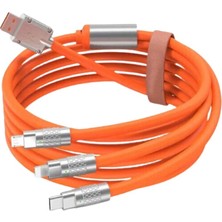 Dorasan Çoklu Şarj Kablosu USB Type-C Ios Uyumlu 120W Hızlı Şarj Kablosu