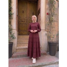 Trendparis Kadın Fırfır Detaylı Etekli Alt-Üst Takım Bordo