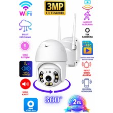 Venas 3mp Full Hd Safir Mercek Kablosuz Veya Kablolu İç ve Dış Mekan Güvenlik Kamerası