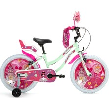 Bisan Queen Kız Çocuk Bisikleti 30CM V 20 Jant Mint Yeşil Pembe