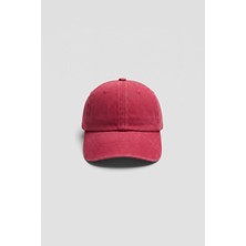 Abluka Online Unisex Basic Yıkamalı Beyzbol Şapka Kırmızı