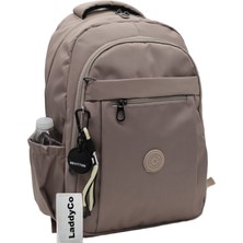 LaddyCo Modern Günlük Okul Sırt Çantası Suya Dayanıklı Unisex Okul Çantası 2300 Vizon