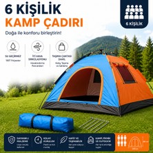 Adland 6 Kişilik Renkli Dayanıklı Tam Otomatik Kamp Çadırı 220X250X165