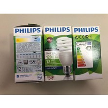 Philips 3 Adet Phılıps 20W =88W 1200 Lümen 6500 Kelvin Beyaz Tasarruflu Lamba Xs Small 12,000 Saat