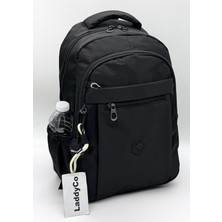LaddyCo Modern Günlük Okul Sırt Çantası Suya Dayanıklı Unisex Okul Çantası 2300 Siyah