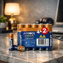A Force Aforce Alkalin Kalem Pil AA 4+2 Hediyeli