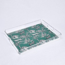 Qua Home Jungle Pleksi Zebra Yeşil Tepsi 40X30 cm