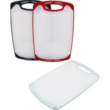 Trend Kapında 40X24CM Büyük Plastik Kesim Panosu Kaymaz Silikon Kenarlık - 10MM Kalınlık