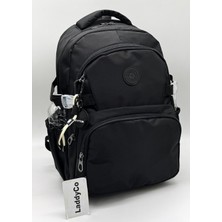 LaddyCo Modern Günlük Okul Sırt Çantası Suya Dayanıklı Unisex Okul Çantası 34500 Siyah