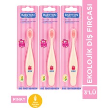 Babyton Ekolojik Diş Fırçası 3'lü Set Pinky