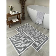 Doğal Pamuklu 2li Banyo Paspas Seti 60X100 50X80 cm