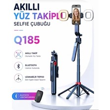 Comse Q185 LED Işıklı Akıllı Yüz Takip Özellikli Kameralı Kumandalı Canlı Yayın Selfi Çubuğu Gimbal Tripod 1.8m