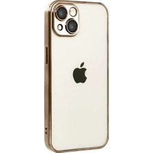 Trend Kapında Apple iPhone 15 Razer Lensli Silikon - Çöl Titanyum