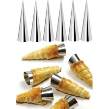 Trend Kapında 6’lı Paslanmaz Çelik Korne Huni Kalıbı Kruvasan Tatlı Pasta Şekillendirici