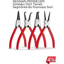 Trend Kapında Profesyonel 4'lü Segman Pensesi Seti | 18 cm | Iç Dış Eğri Düz Uçlu Yaylı Pense Takımı 722504