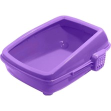 Trend Kapında Açık Kedi Tuvalet Kum Kabı Mor 17*37*50 cm
