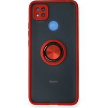 Trend Kapında Xiaomi Redmi 9c Kılıf Montreal Yüzüklü Silikon Kapak - Kırmızı