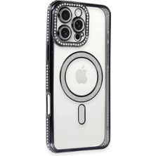 Trend Kapında Apple iPhone 16 Pro Kılıf Joke Simli Magneticsafe Kılıf - Siyah