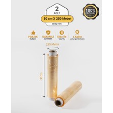 Allam Ambalaj 2 Adet 30CM x 250MT Gıda Streç Film Yemekçiler Çiğ Köfteciler ve Şarküteriler Için 1.kalite
