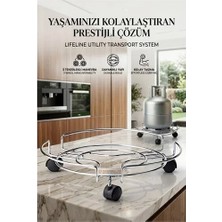 Trend Kapında Tekerlekli Saksı Tüp Damacana Altlığı - Taşıyıcı Mutfak Tüpü Taşıyıcı 423534