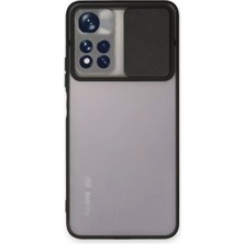 Trend Kapında Xiaomi Redmi Note 11T Kılıf Palm Buzlu Kamera Sürgülü Silikon - Siyah