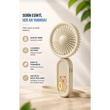 Bşr Tech Şarjlı Çocuk Yetiskin El Fanı Taşınabilir Mini Vantilatör 3 Kademeli