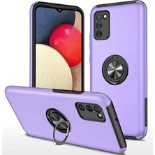 Trend Kapında Samsung Galaxy A02S Kılıf Elit Yüzüklü Kapak - Mor