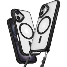 Trend Kapında Apple iPhone 16 Kılıf Enka Magsafe Silikon Kılıf - Siyah