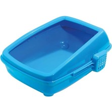 Trend Kapında Açık Kedi Tuvalet Kum Kabı Mavi 17*37*50 cm