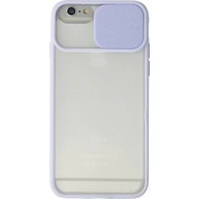 Trend Kapında Apple iPhone 6 Kılıf Palm Buzlu Kamera Sürgülü Silikon - Lila