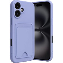 Trend Kapında Apple iPhone 16 Kılıf Kelvin Kartvizitli Silikon - Lila