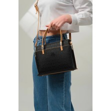 Just Polo Şıklığın ve Zarafetin Buluştuğu Shopper Siyah Camel Kadın El Çantası Shoulder Bag