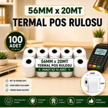 Miray Rulo 56MMX20MT Yazar Kasa Pos Rulosu Termal (100 Adet) - Yüksek Kaliteli, Dayanıklı ve Uzun Ömürlü