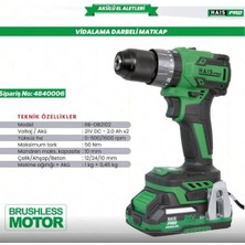 Hais Pro Akülü Vid. Darbeli 21V 2.0 Ah RB-DB2102 Haispro