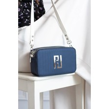 Just Polo Kadın 2 Askılı 2 Bölmeli Mini Omuz ve El Çantası Lacivert Beyaz 21X13CM MDS6016