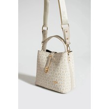 Just Polo Kadın Orta Boy Su Geçirmez Suni Deri Baskılı El ve Omuz Çantası Shopper 342055PC