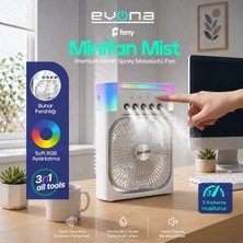 Evona 3in1 Masaüstü Fan 3 Kademeli Ferah Nemlendirici Buharlı Rgb Aydınlatmalı Vantilatör
