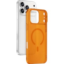 Trend Kapında Apple iPhone 17 Pro Combo Sert Şeffaf Magsafe Kapak - Turuncu