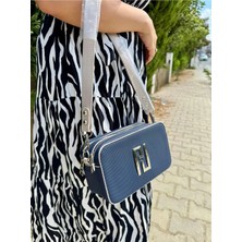 Just Polo Kadın Lacivert Taş Çapraz Askılı 2 Bölmeli El ve Omuz Çantası 236016PC